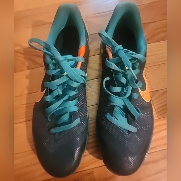 Nike Zoom KD TREY 5 Kevin Durant Flywire Teal with Orange Accent Sneakers - Picture 1 of 10